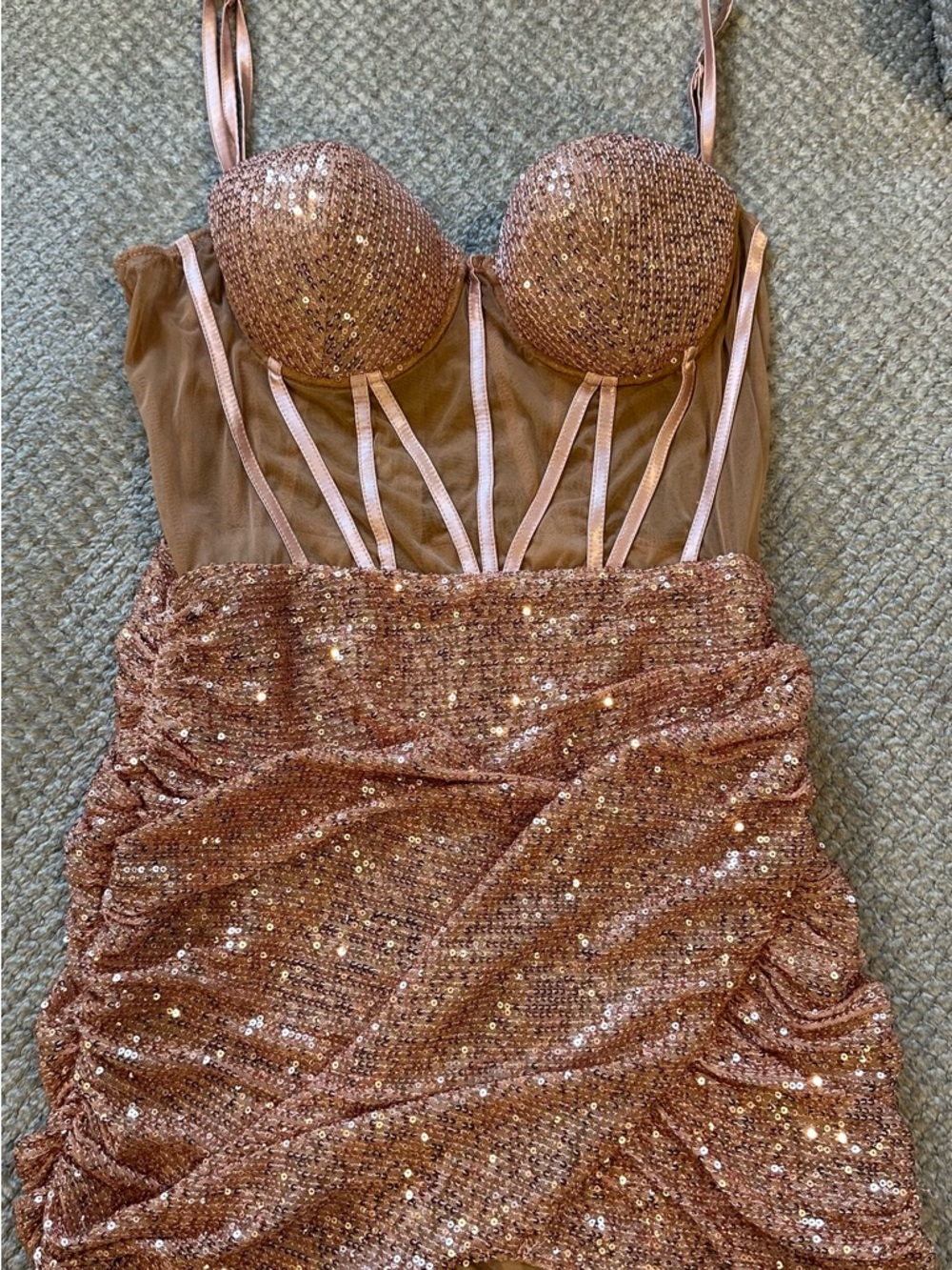 Sequin Rose Gold Bodycon Dress